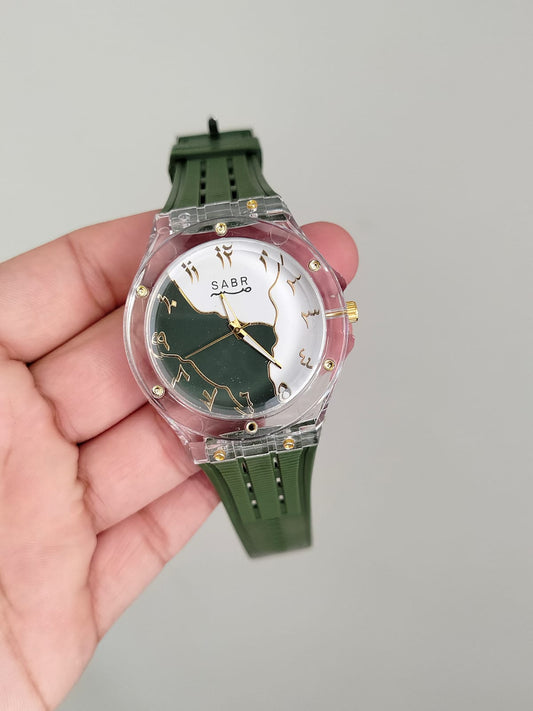SABR Arabic Dial Watch with Transparent Case - Malakswearx