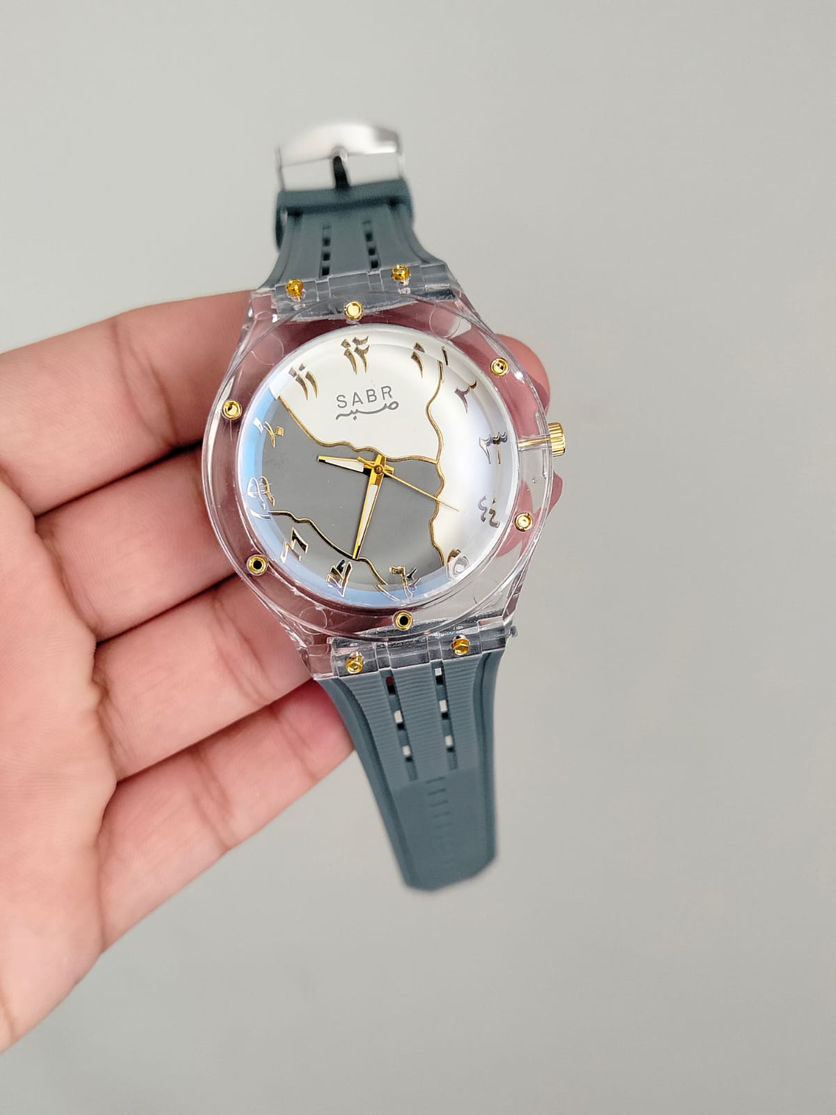 SABR Arabic Dial Watch with Transparent Case - Malakswearx