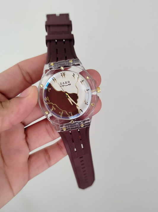 SABR Arabic Dial Watch with Transparent Case - Malakswearx
