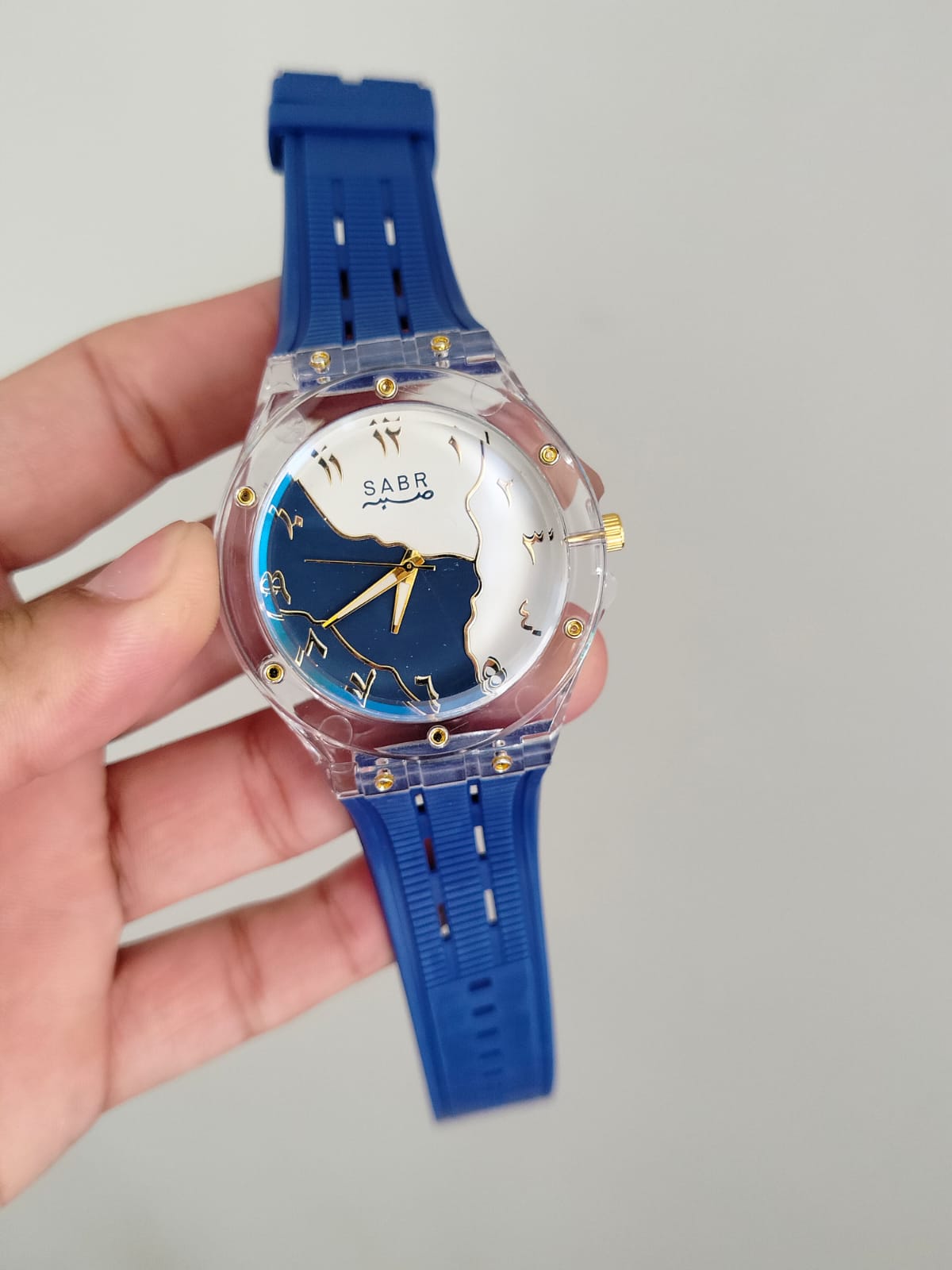 SABR Arabic Dial Watch with Transparent Case - Malakswearx