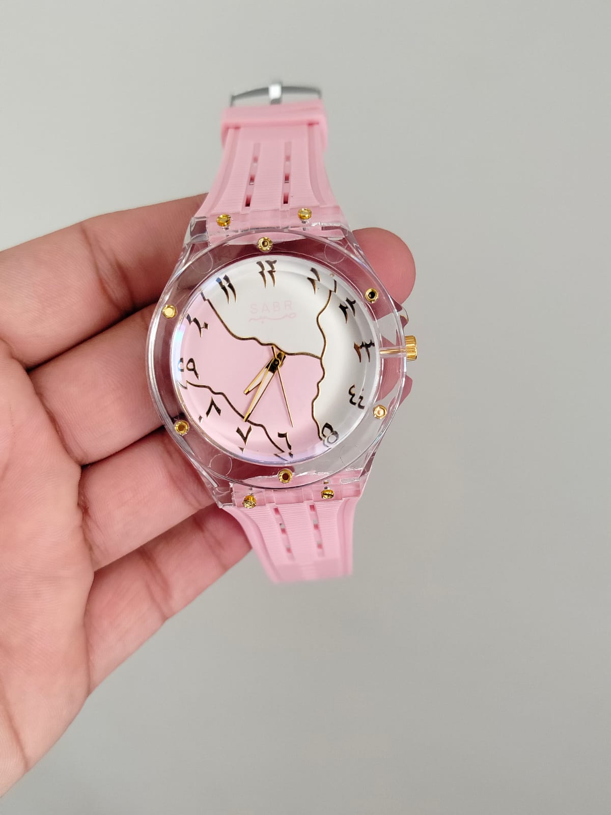 SABR Arabic Dial Watch with Transparent Case - Malakswearx
