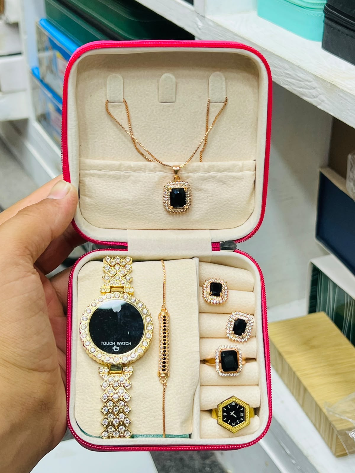 Women's Complete Touch Watch And Jewelry Set