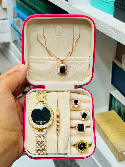 Women's Complete Touch Watch And Jewelry Set