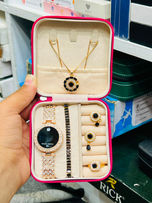 Women's Complete Touch Watch And Jewelry Set