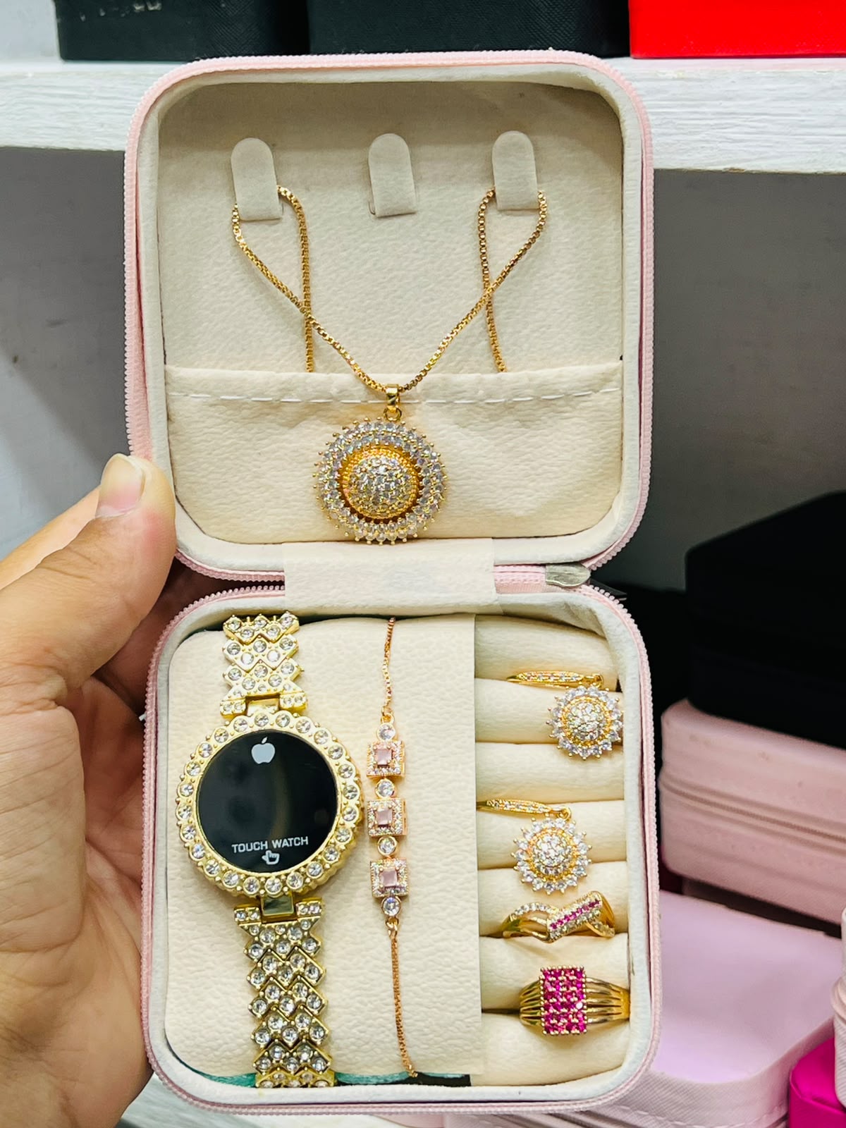 Women's Complete Touch Watch And Jewelry Set