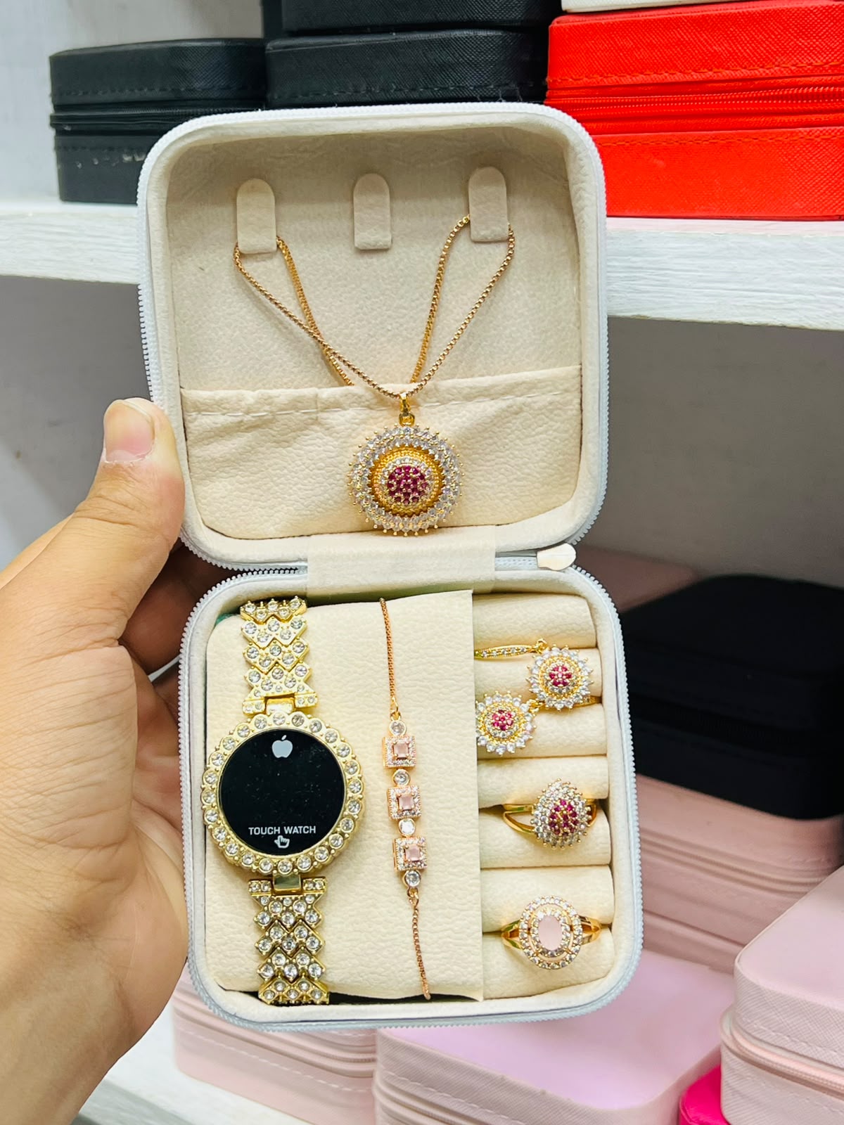 Women's Complete Touch Watch And Jewelry Set